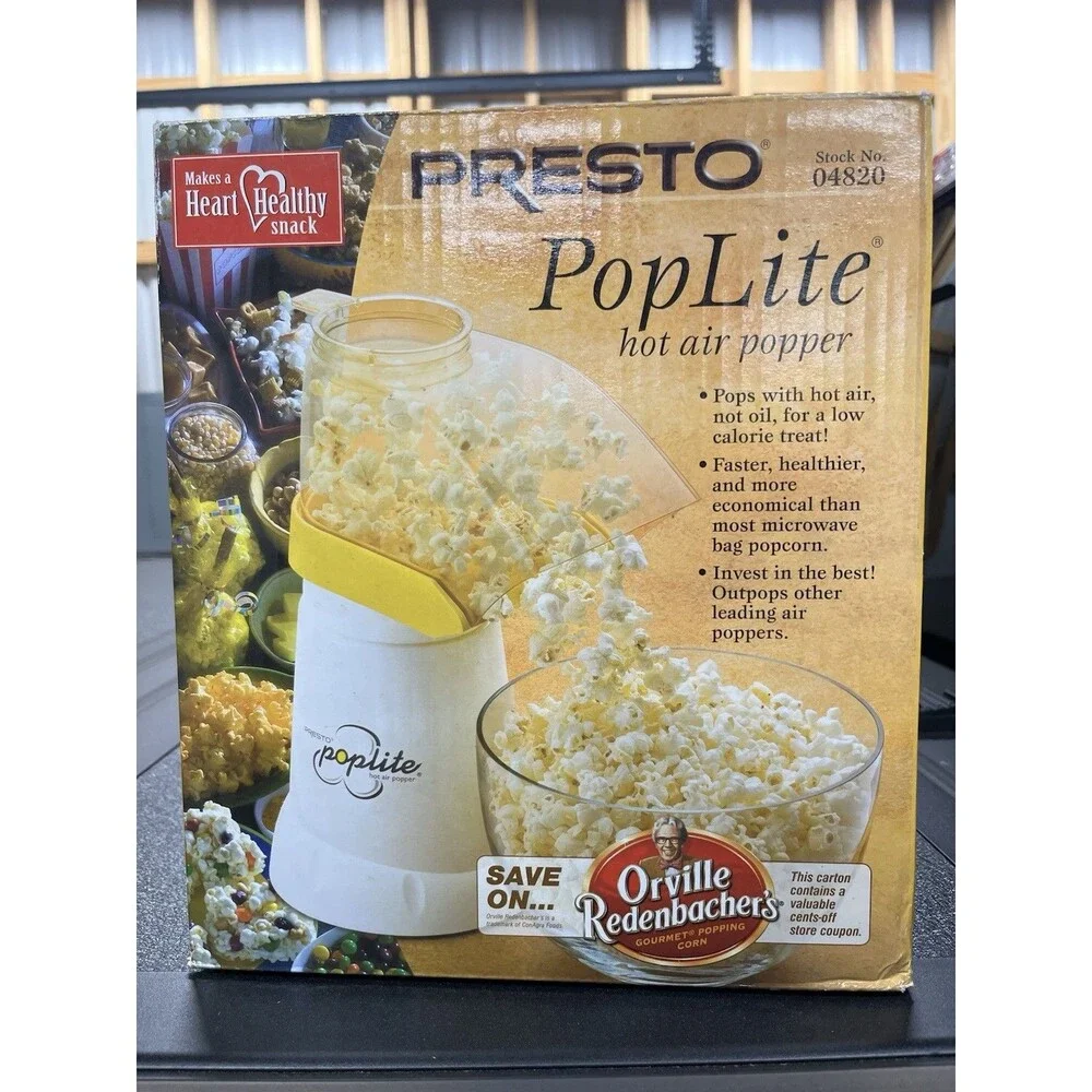 NOS Presto Pop Lite Gourmet Hot Air Popper Popcorn Machine 04820 NEW/SEALED